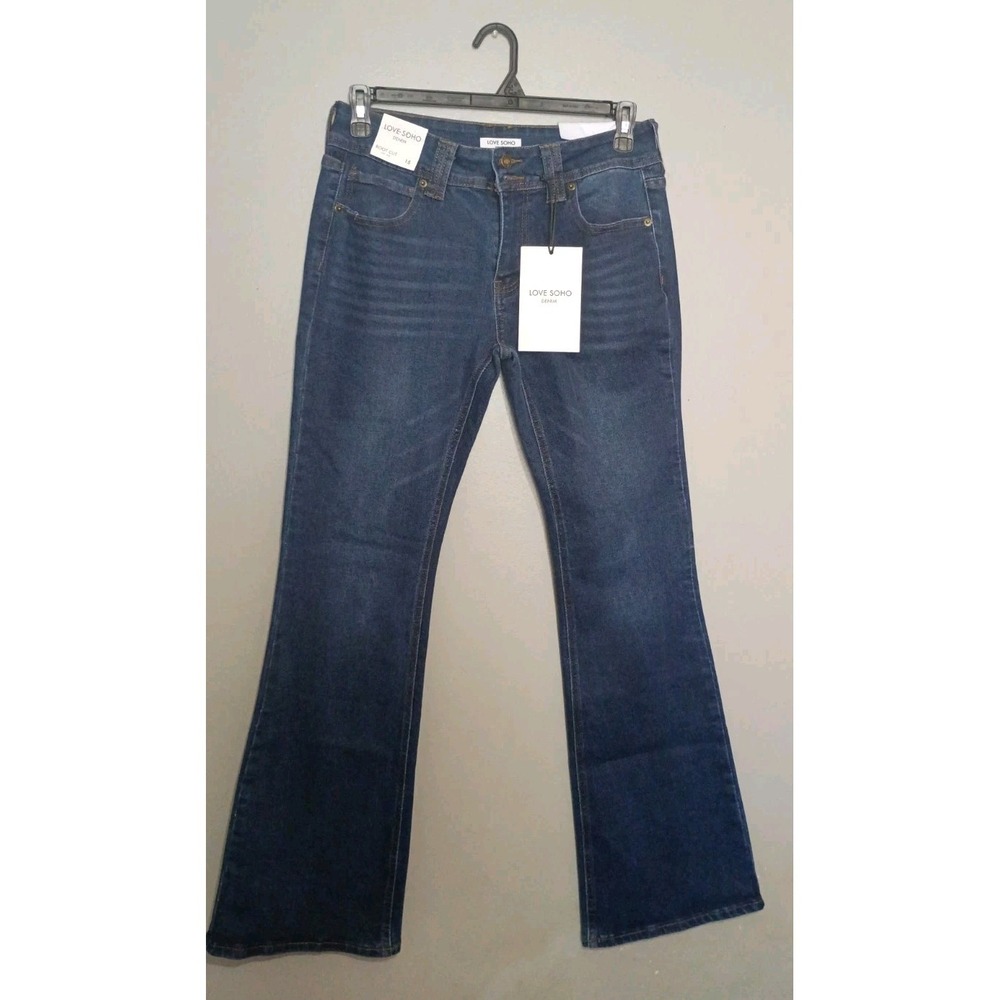 LOVE SOHO Bootcut Jeans Womens Size 15 Stretch Low Rise Blue Denim NEW